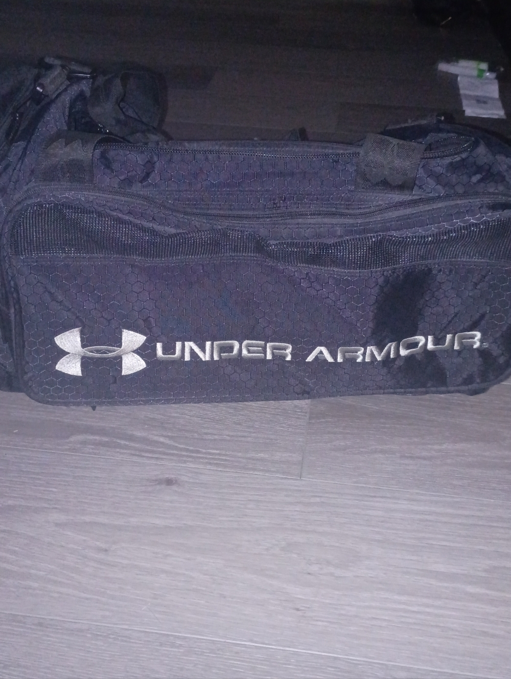 Under Armour Black Duffel Bag with White Logo